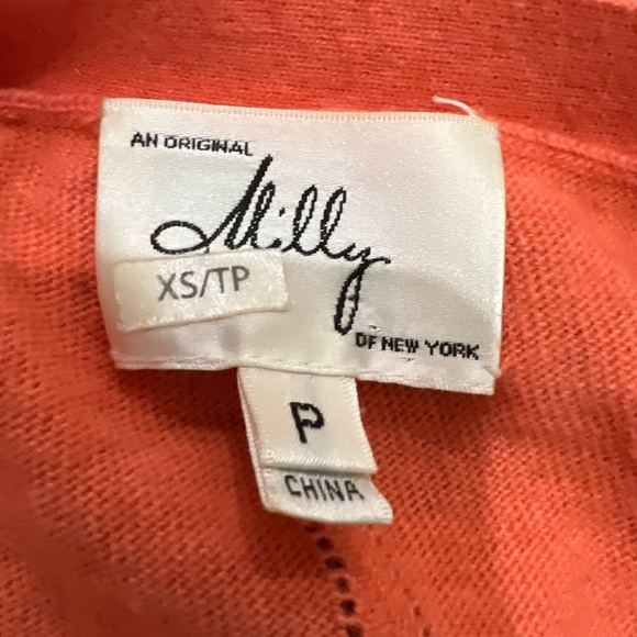 Milly of New York mixed angora coral button up cardigan - Picture 4 of 11